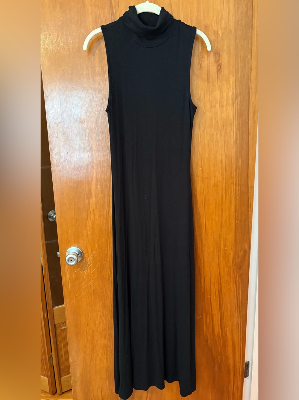 a new day Black Sleeveless Turtleneck Maxi Dress